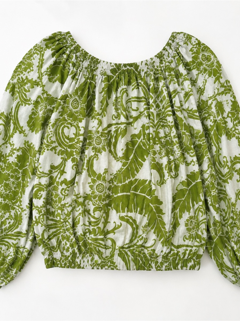 Rachel Zoe Olive and White Floral Peasant Blouse - Picture 4 of 5
